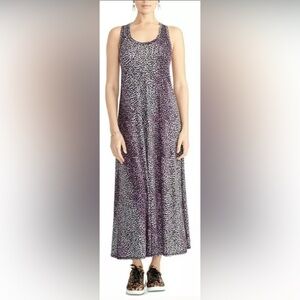 Rachel Rachel Roy-Size M Purple Animal Print Scoop Neck Maxi Dress